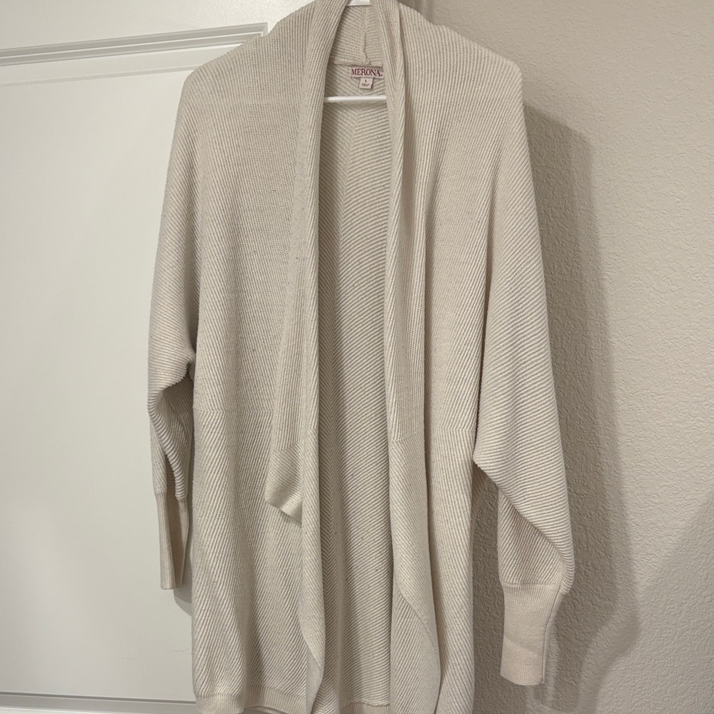 Merona Women's Cream Open Front Cardigan